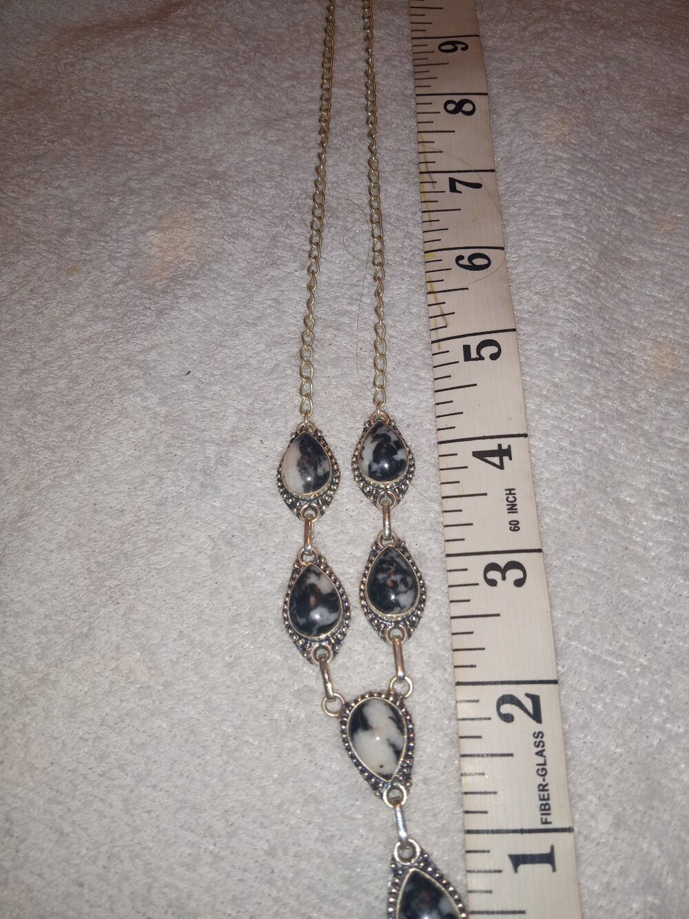 Women’s Black and White Buffalo Turquoise Stone In German Silver